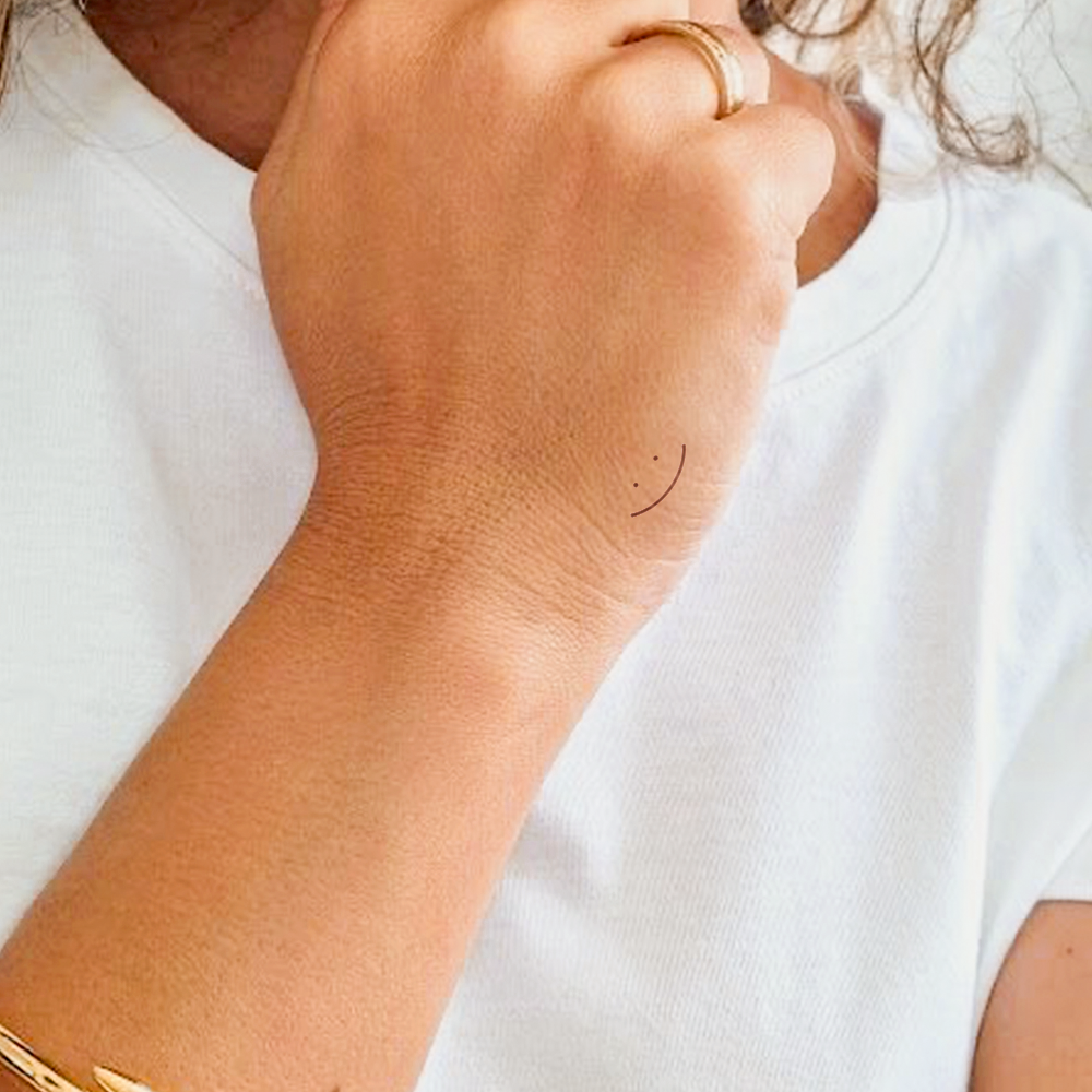 Happy Face Silhouette Tattoo
