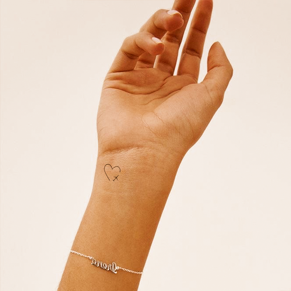 Heart with Airplane Tattoo
