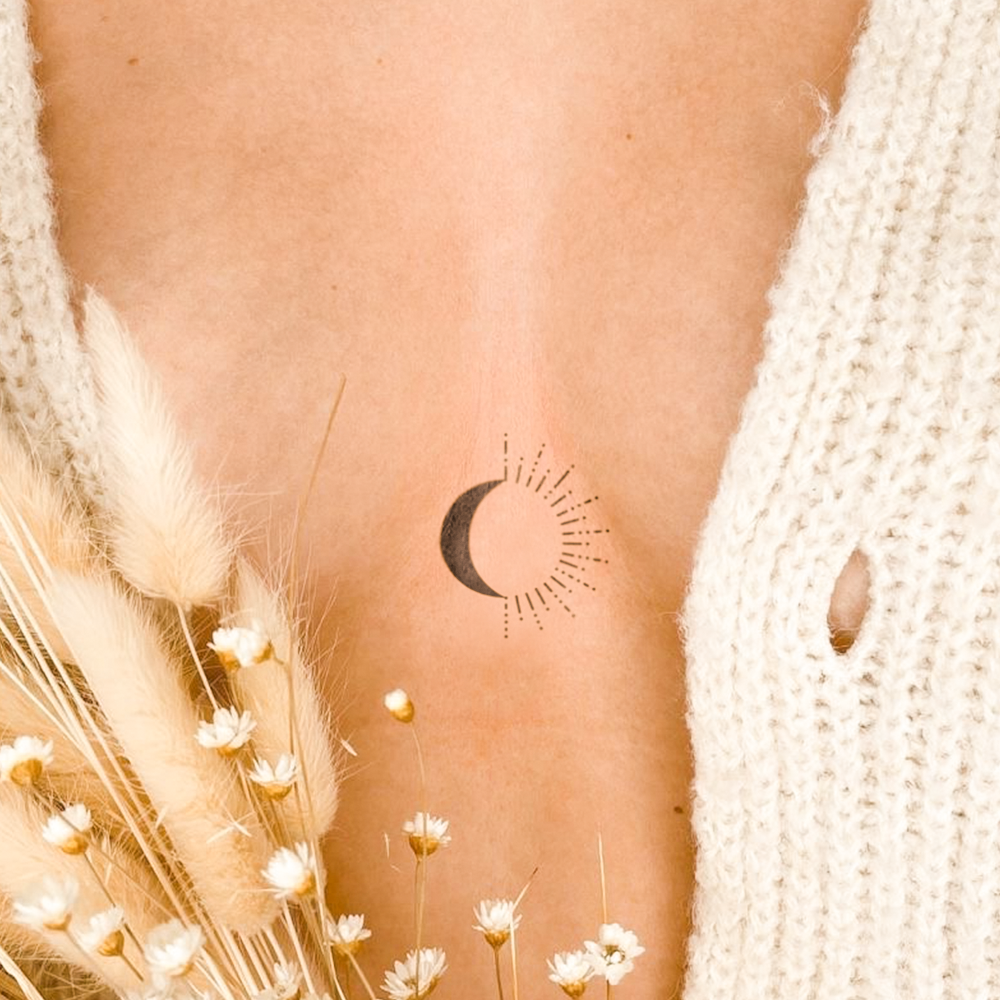 Sun and moon tattoo