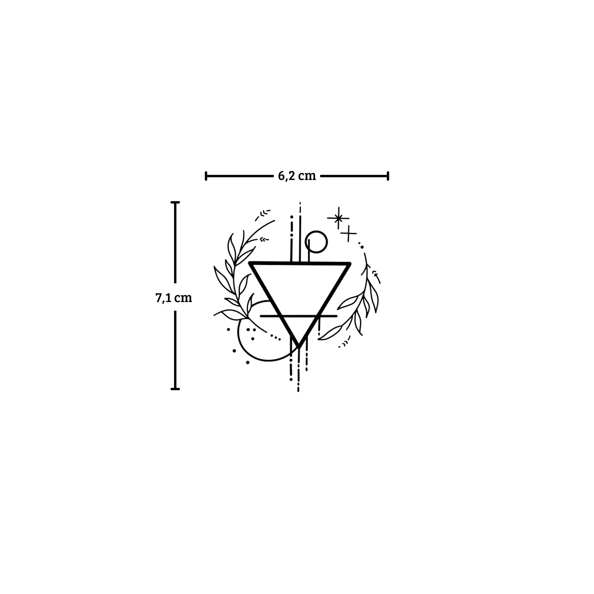 Tatuaje Triangulo con Elementos