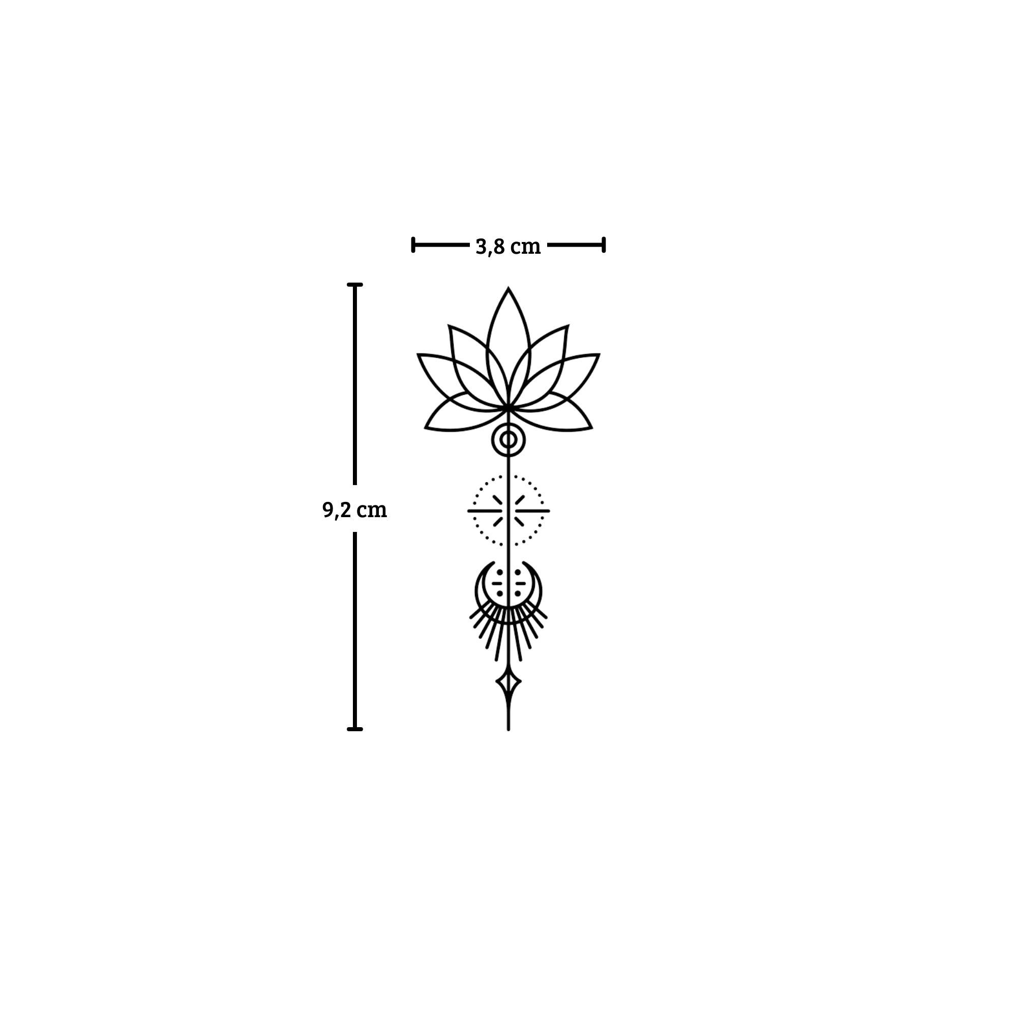 Tatuagem de mandala de lótus sob o peito