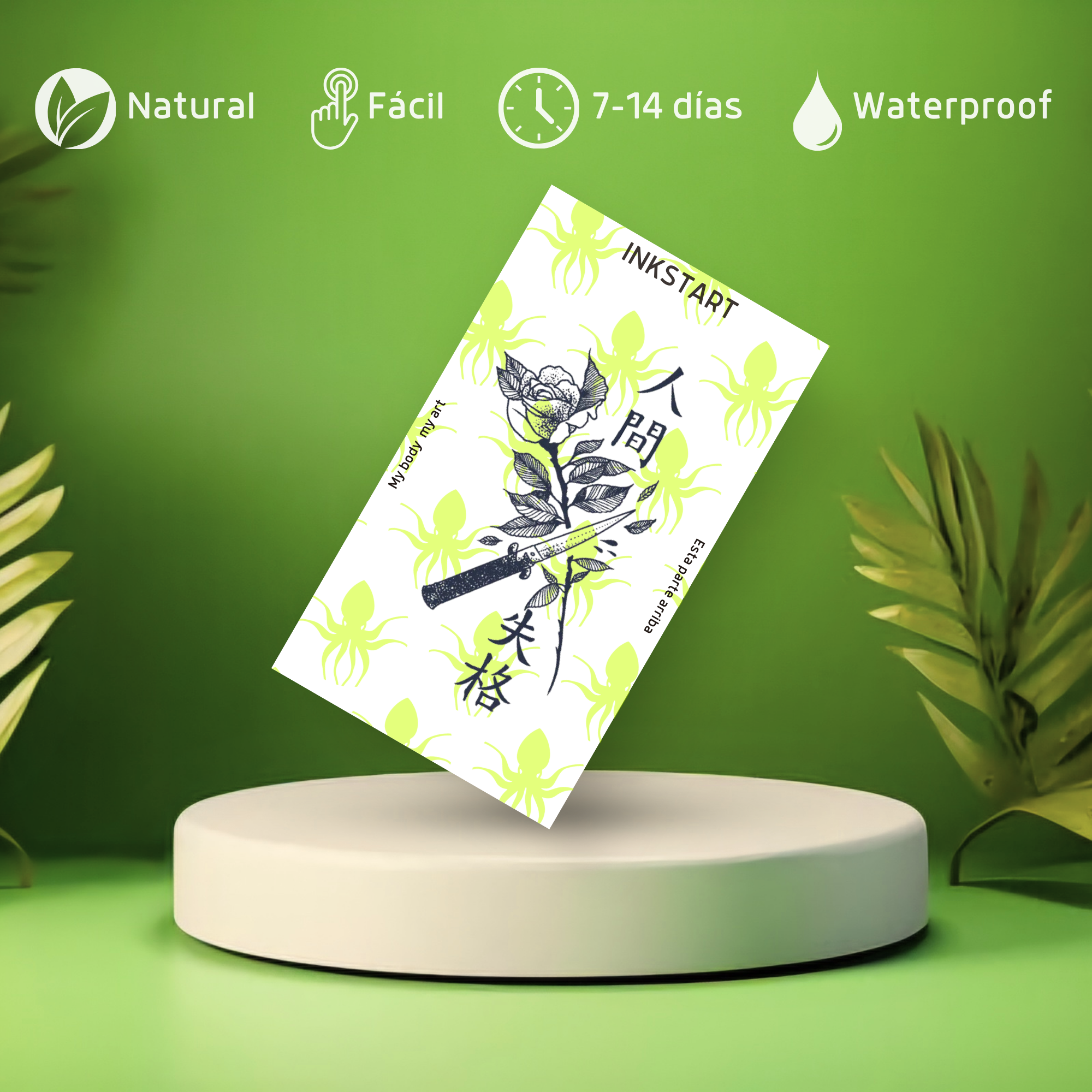 Sem tatuagem de rosas cortadas com navalha