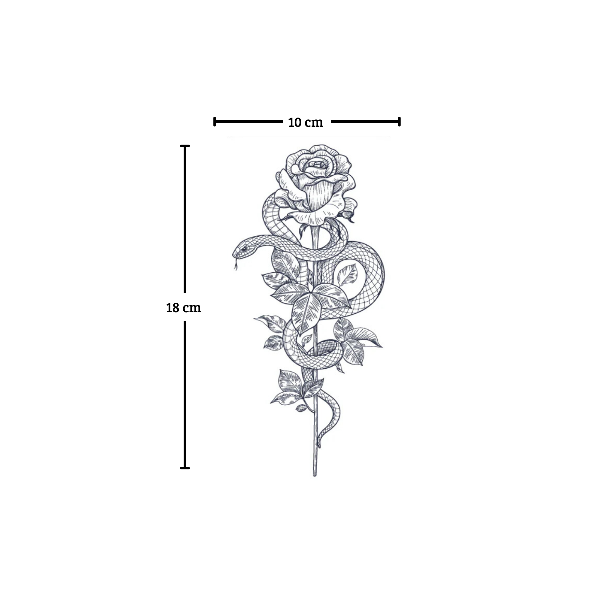 Snake and Rose Tattoo