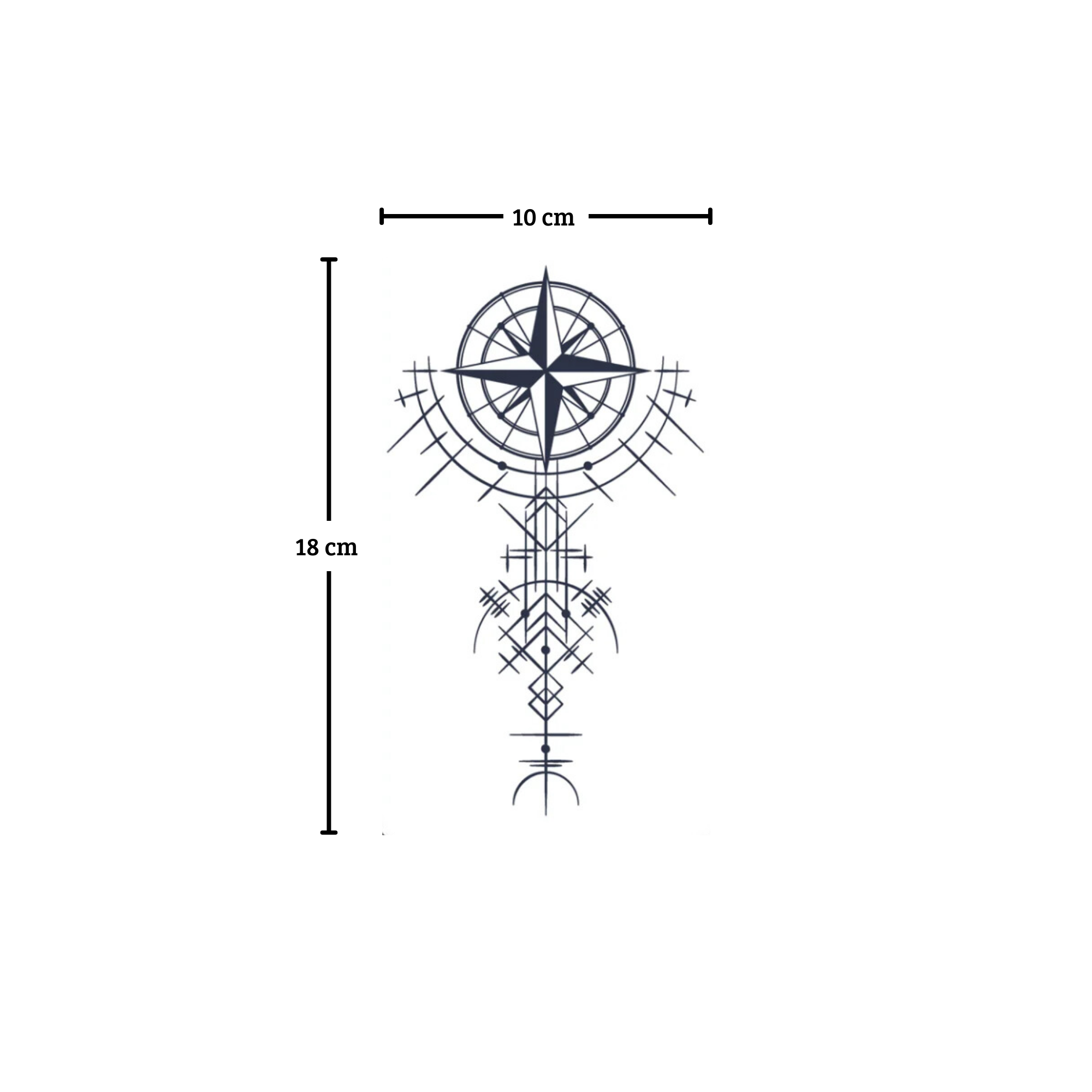 Tatuagem mágica antiga de rosa dos ventos