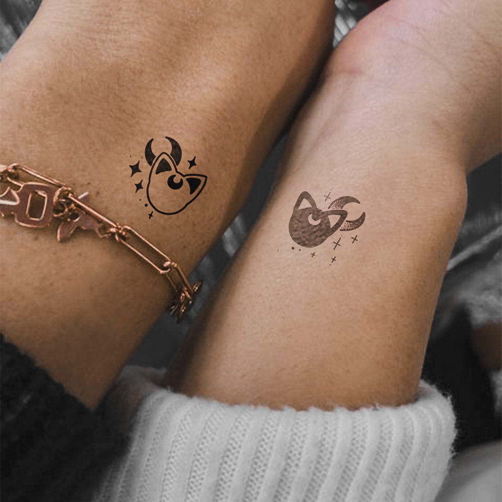 Tatuagem de casal de gatos