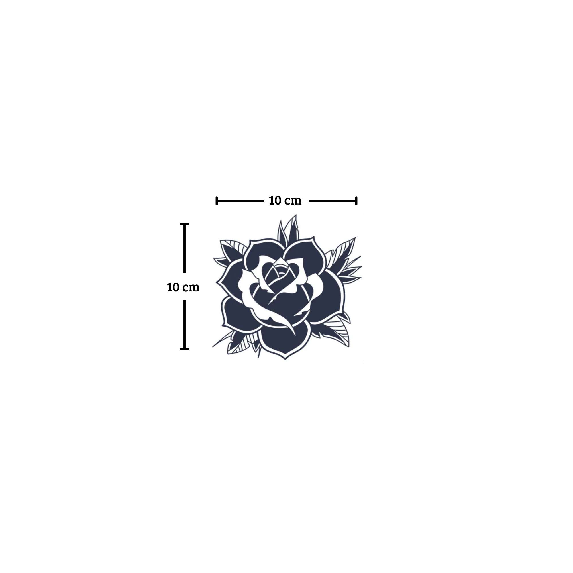 Medium Black Rose Tattoo