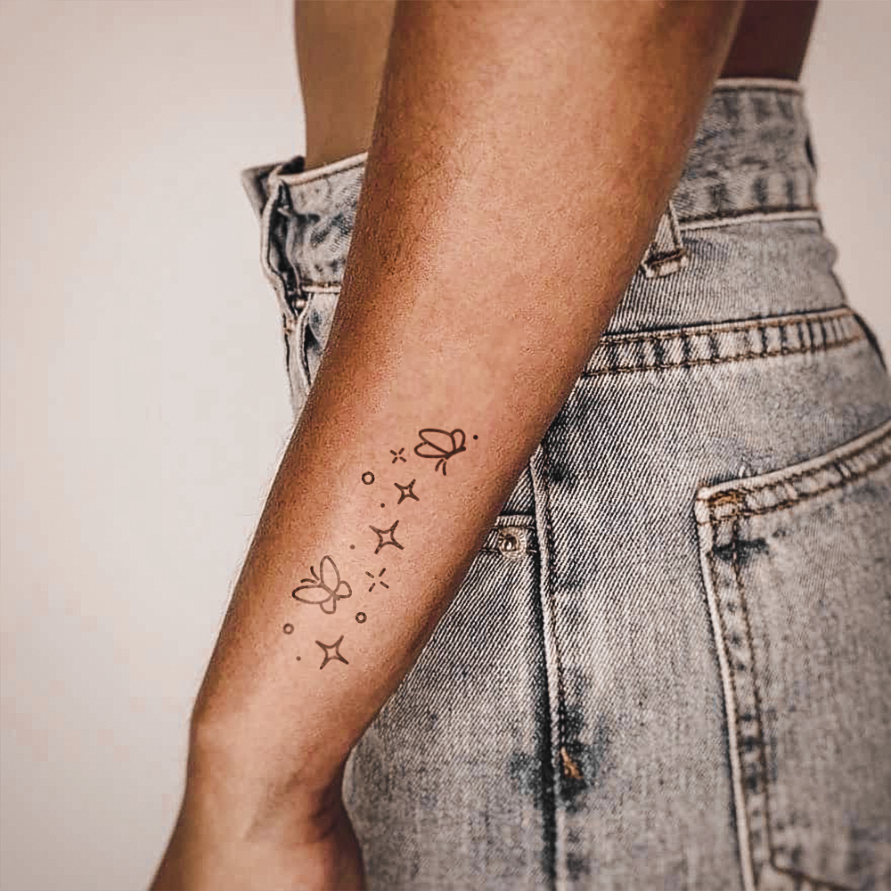 Minimalist Sun and Moon Tattoo