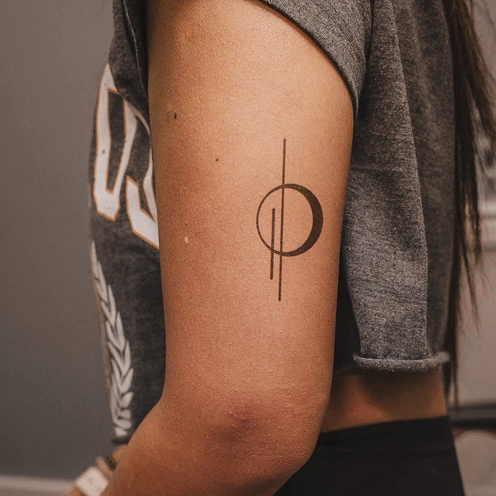 Moon and lines tattoo