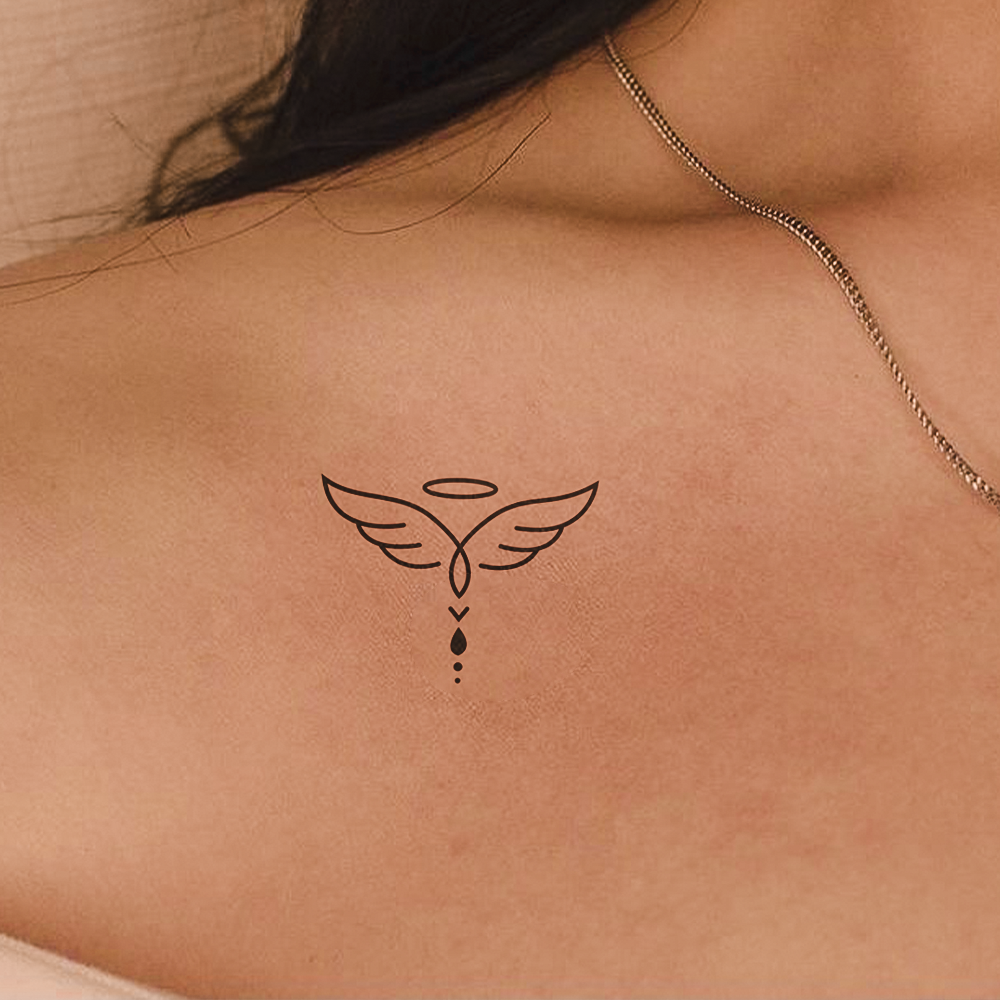 Tatuagem abstrata de asas de anjo
