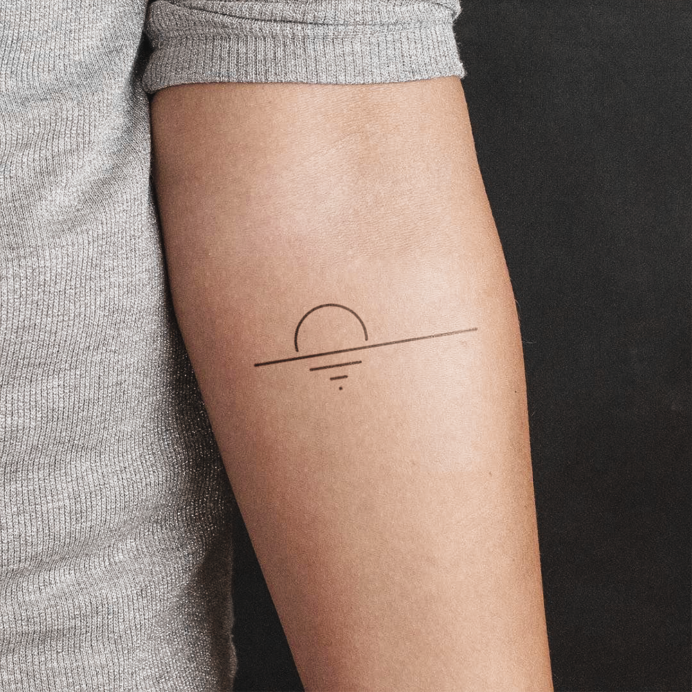 Minimalist Sunset Tattoo
