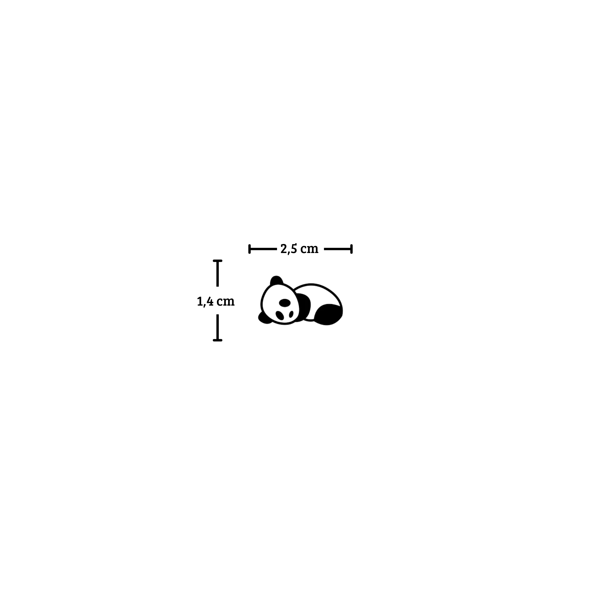Small lying panda tattoo