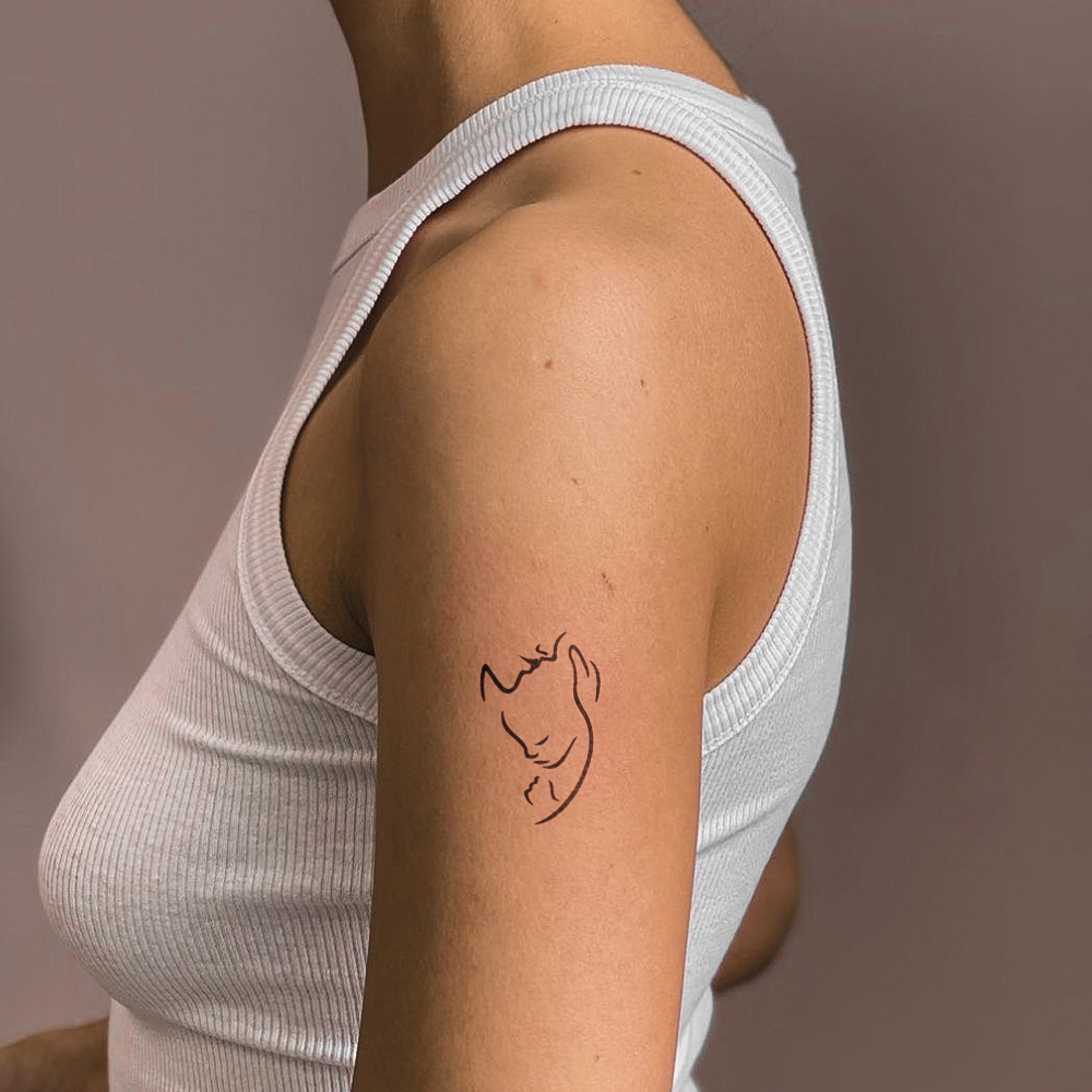 Abstract Mother and Baby Tattoo