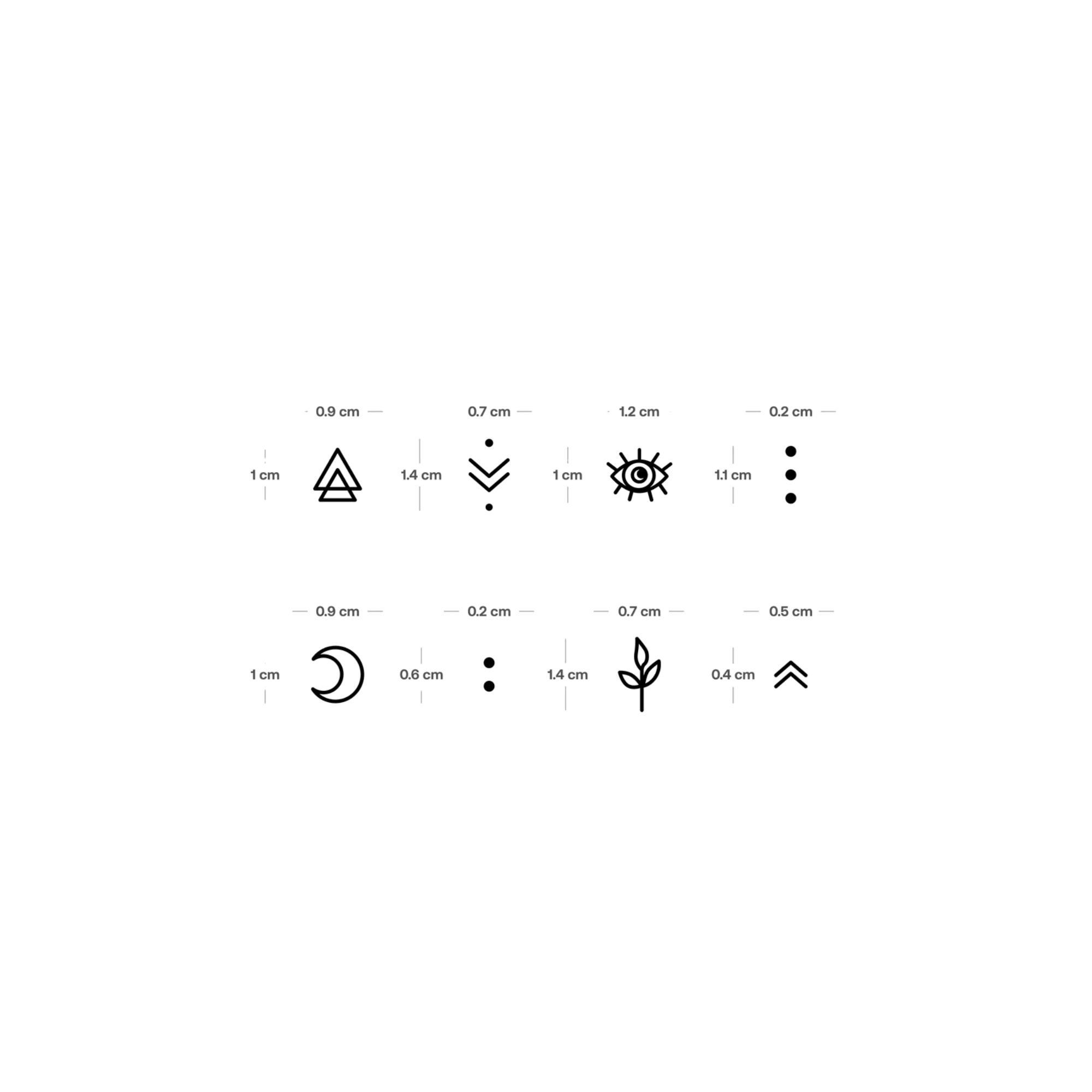 Tatuagem minimalista de enfeites de dedo