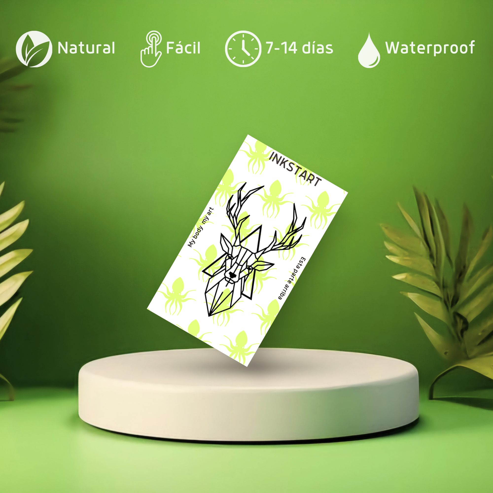 Tatuagem geométrica de cervo