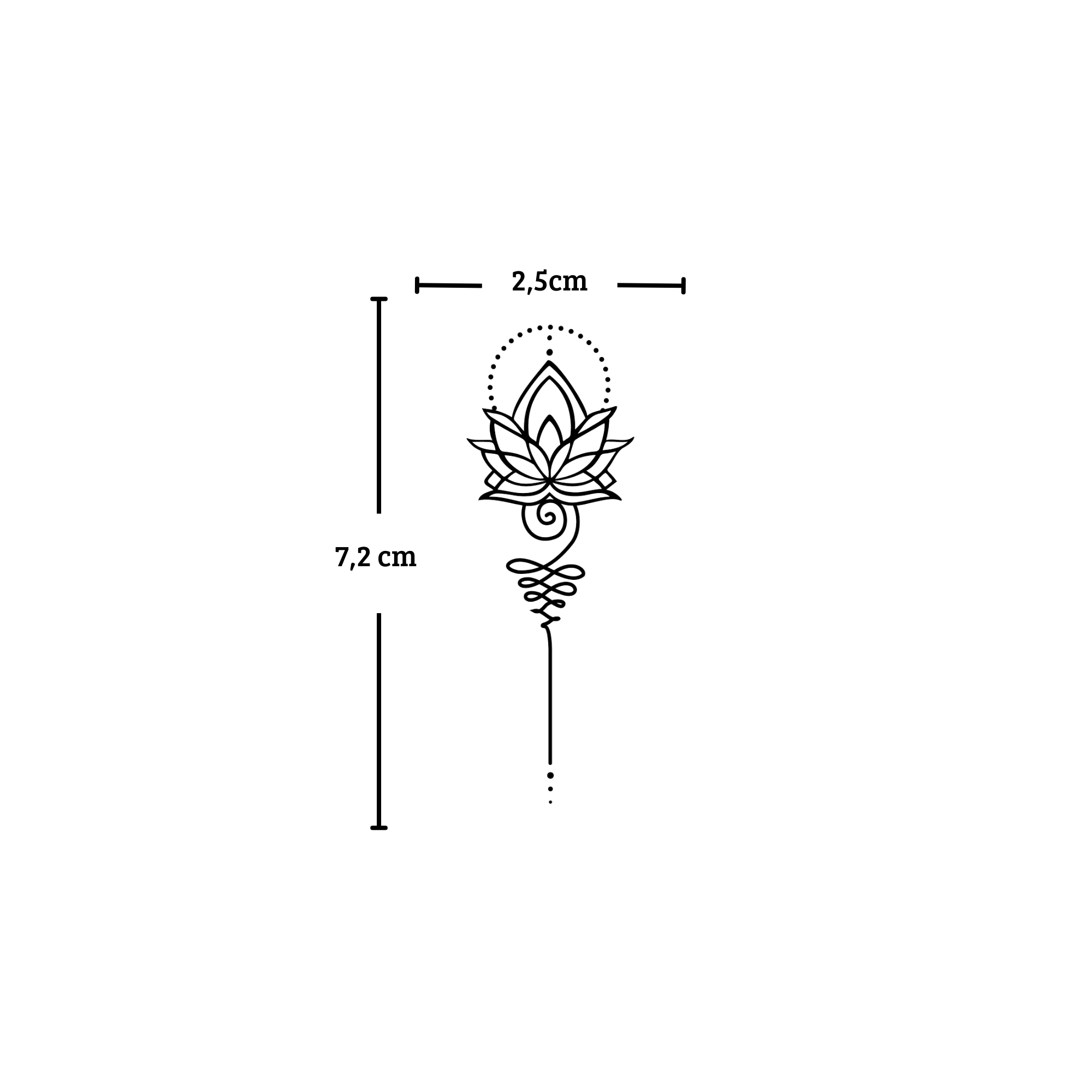 Flor de lótus com tatuagem de caule