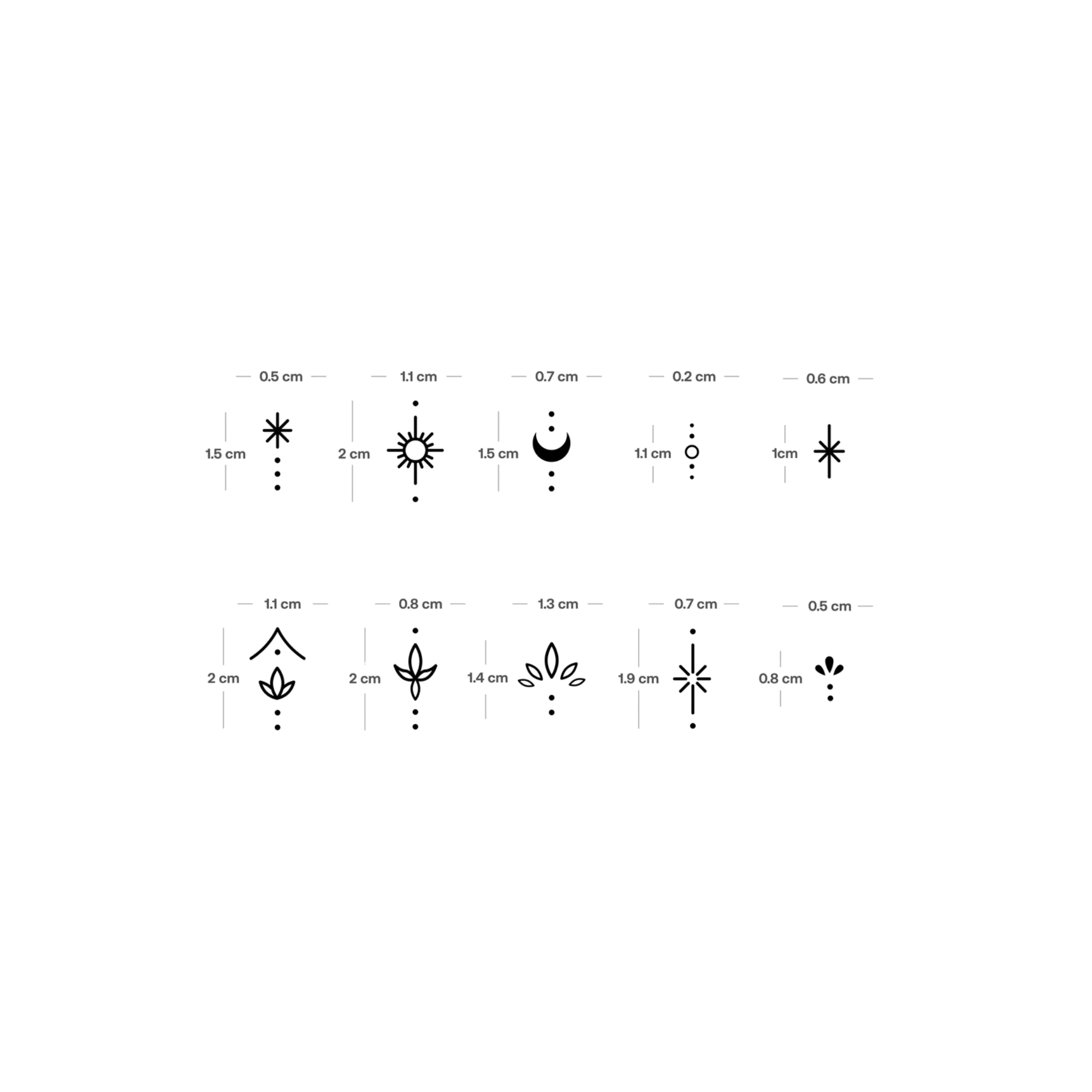 Tatuaje Símbolos pequeños para dedos