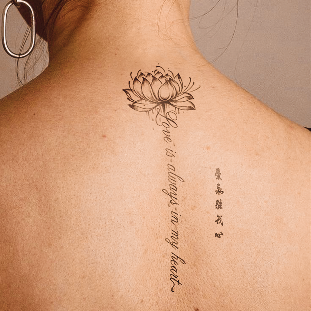 Tatuaje El amor esta  siempre en mi corazon. Paz mental