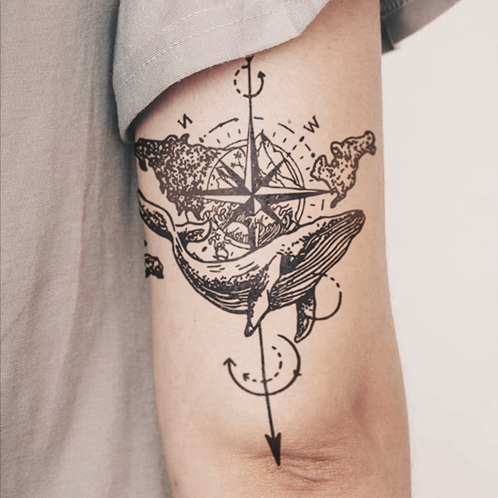 Tatuaje Brujula Oceano