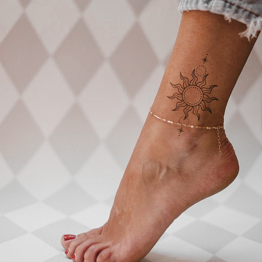 Geometric Sun Tattoo