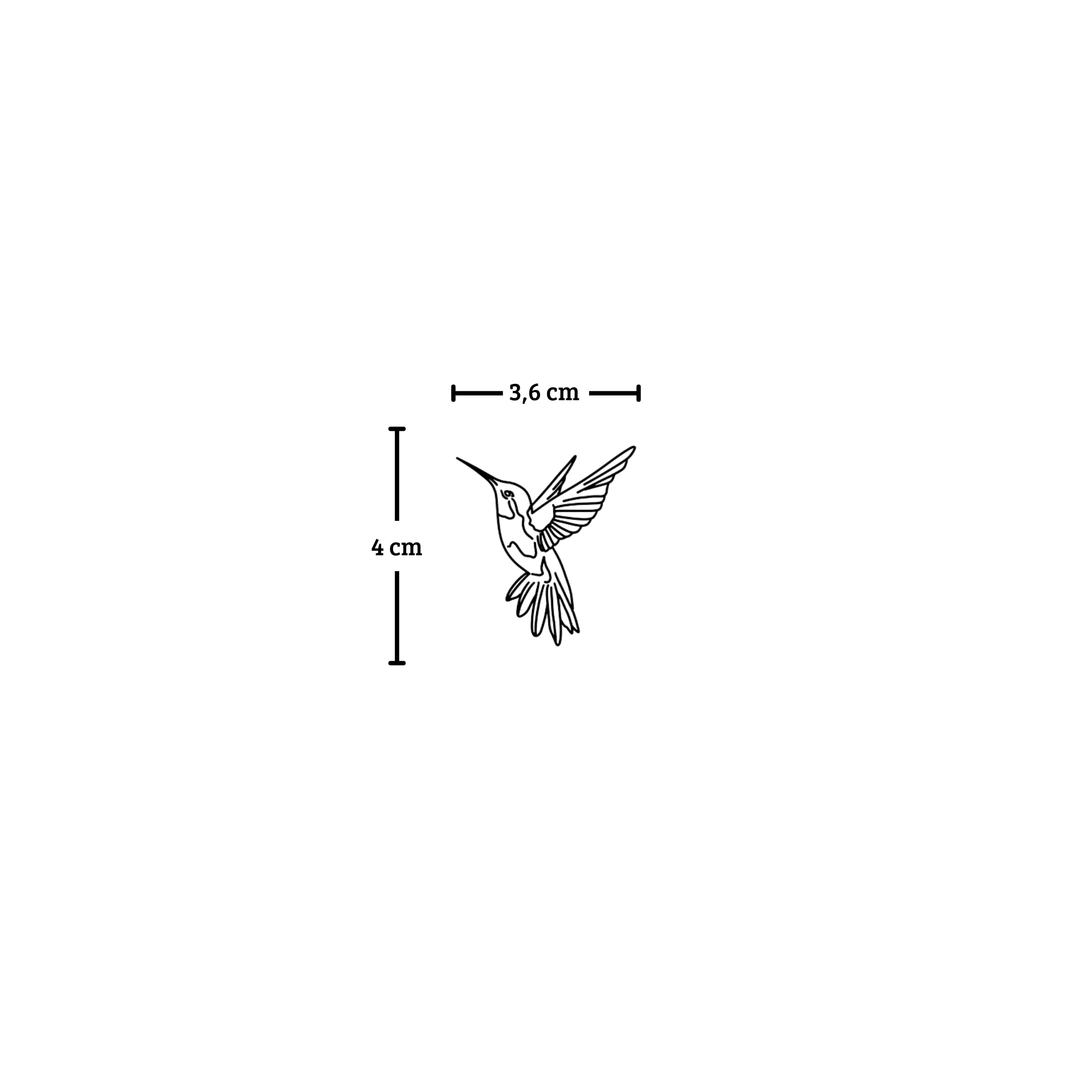 Fine line hummingbird tattoo