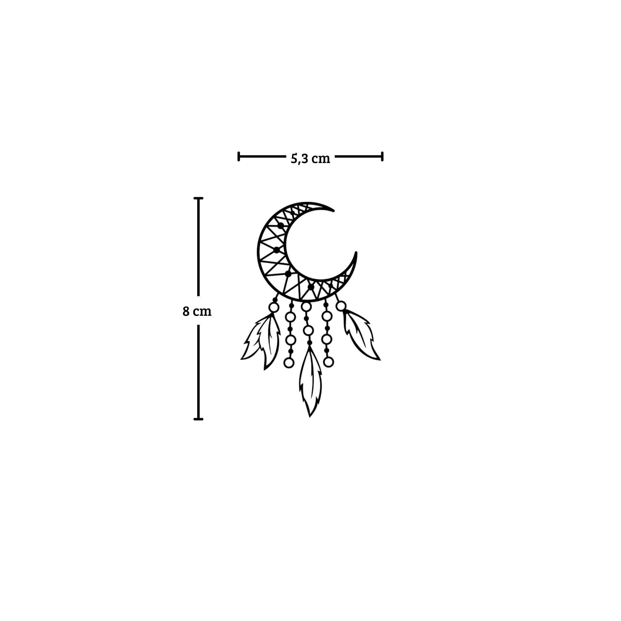 Tatuaje Mandala luna y plumas
