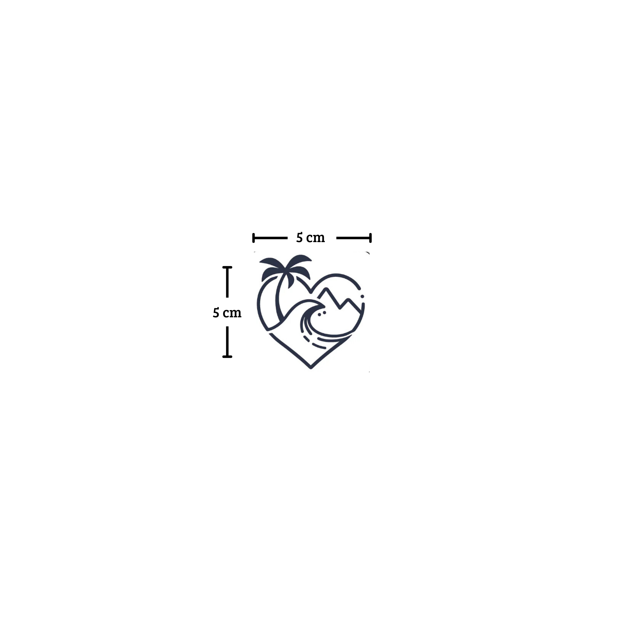 Beach tattoo on heart