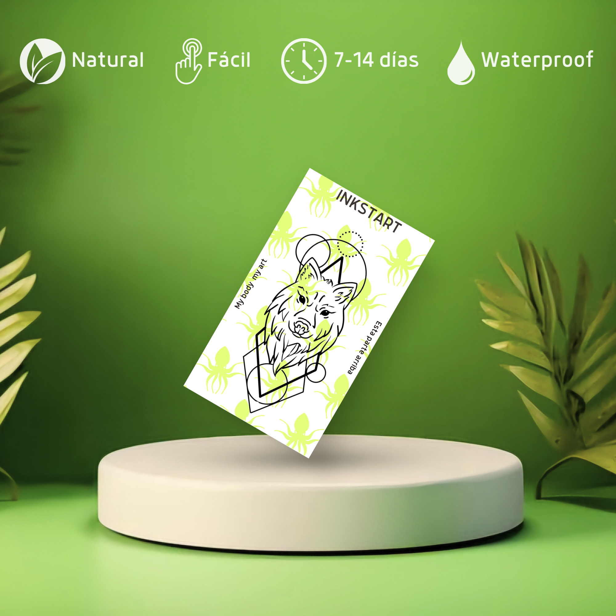 Tatuaje Lobo geométrico