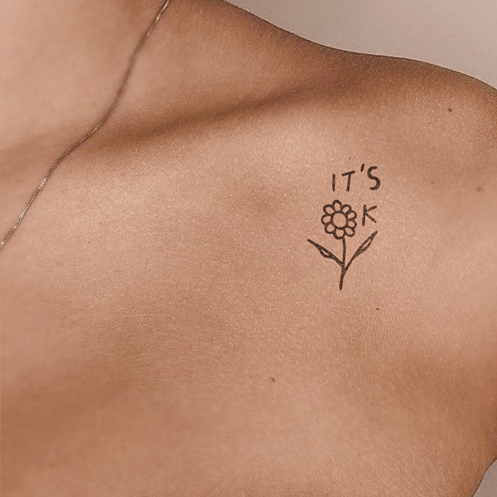 Its Ok Sunflower Tattoo