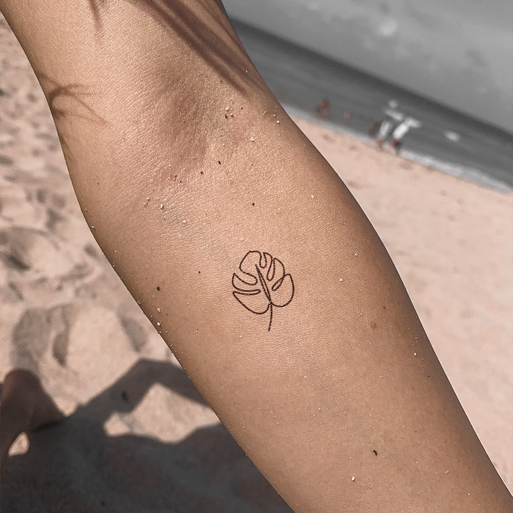 Small Monstera Leaf Tattoo
